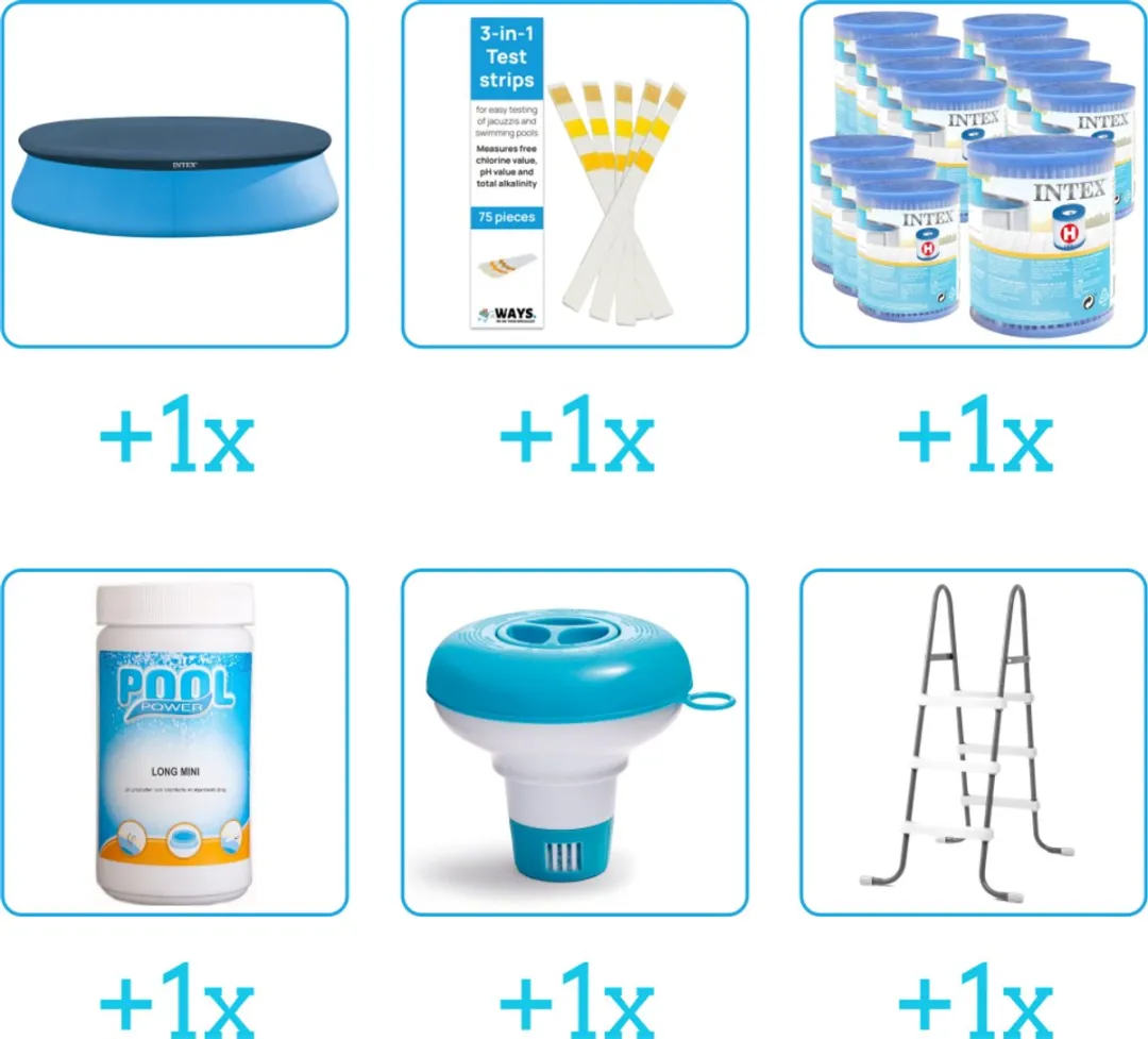 Intex Easy Set Zwembad Accessoirepakket 28118GN - 6-delig - Blauw