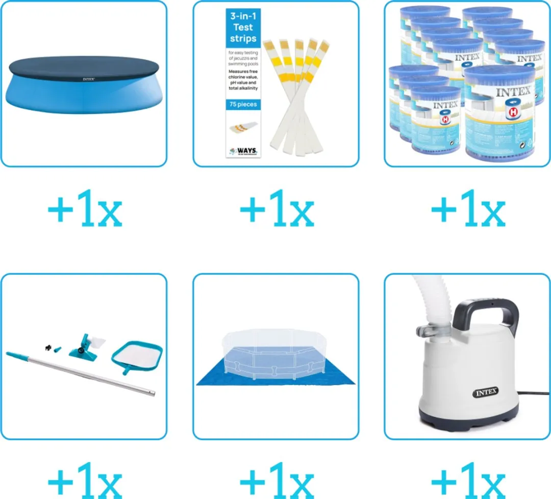 Intex Easy Set Zwembad Accessoirepakket 28118GN - 6-delig - Blauw