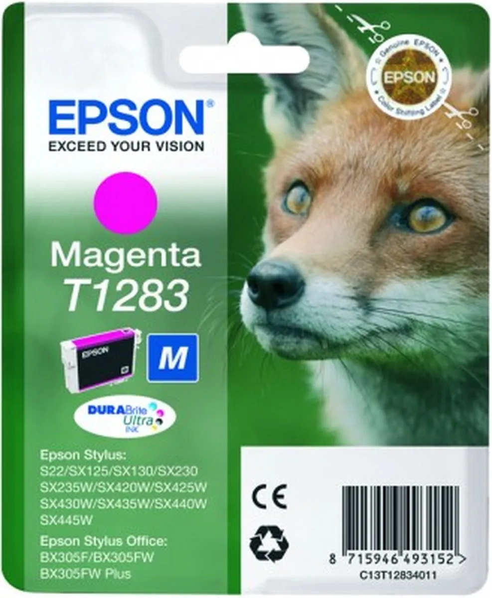 Epson T1283 Magenta Inktcartridge C13T12834020 - 3.5ml