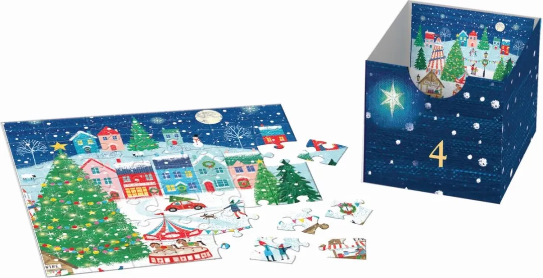 Eurographics Adventskalender Kerstdorp Joanne Cave 24x50 Stuks - Meerkleurig