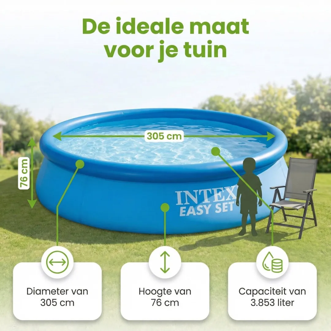 Intex Easy Set Zwembad 305x76cm - Blauw - 7-delig