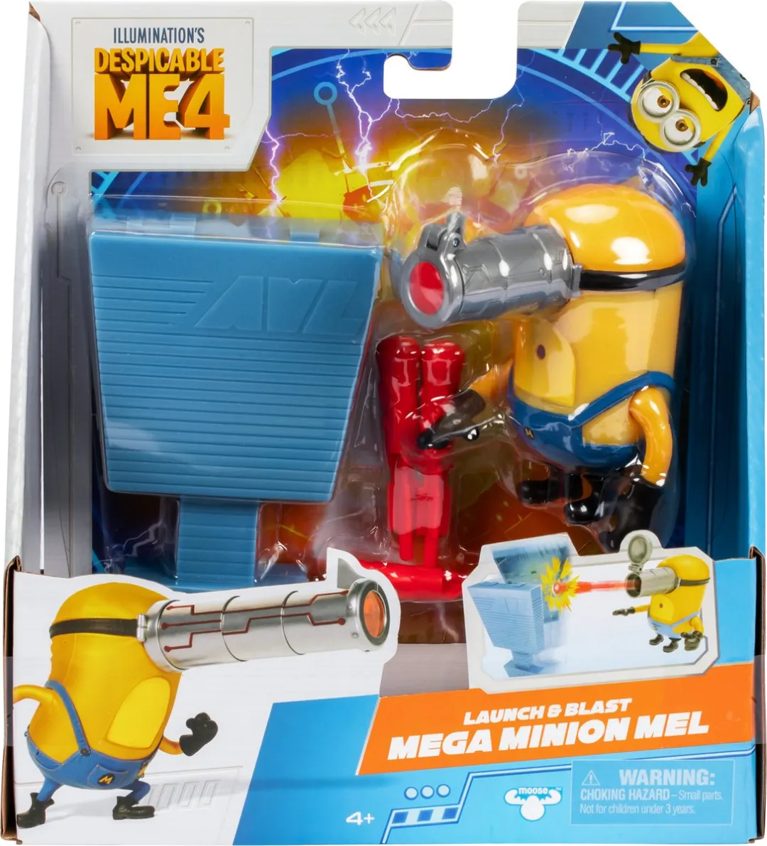 Moose Toys Despicable Me 4 Launch & Blast Mega Minion Mel - Actiefiguur - Multikleur
