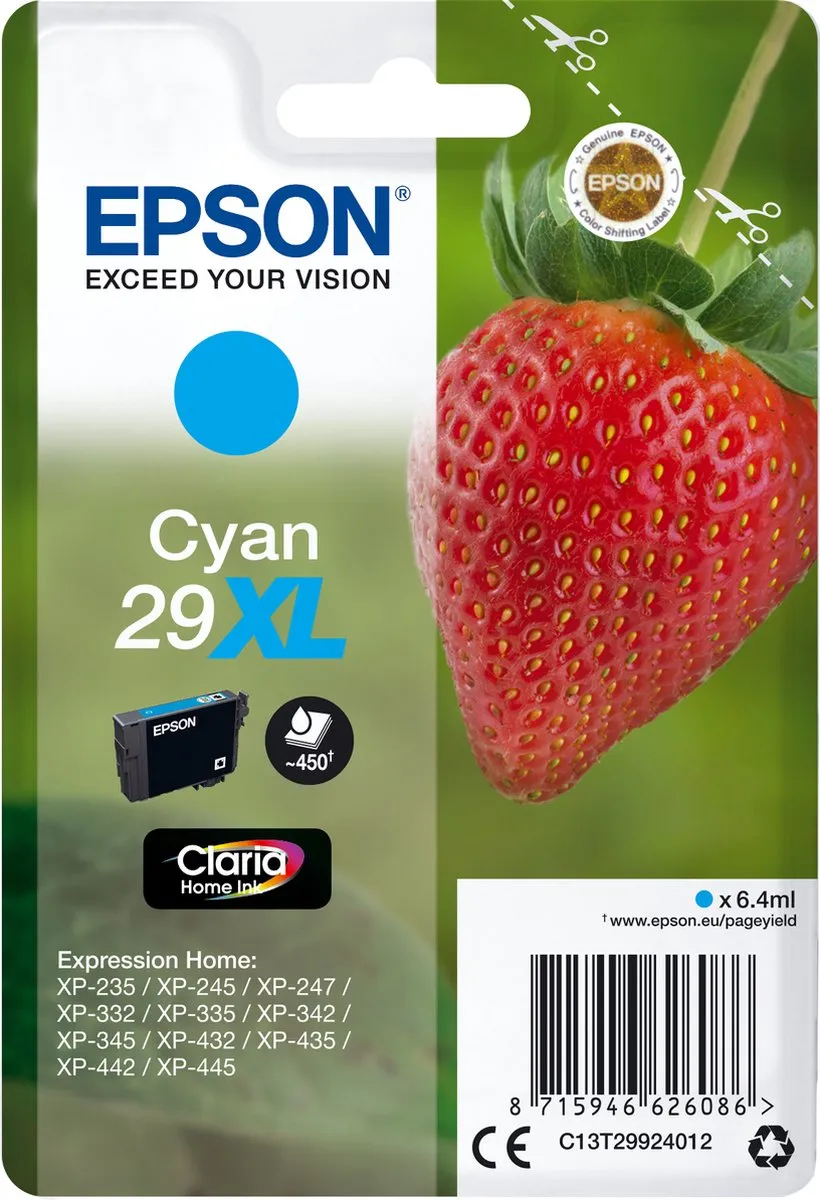 Epson 29XL Cyaan Inktcartridge