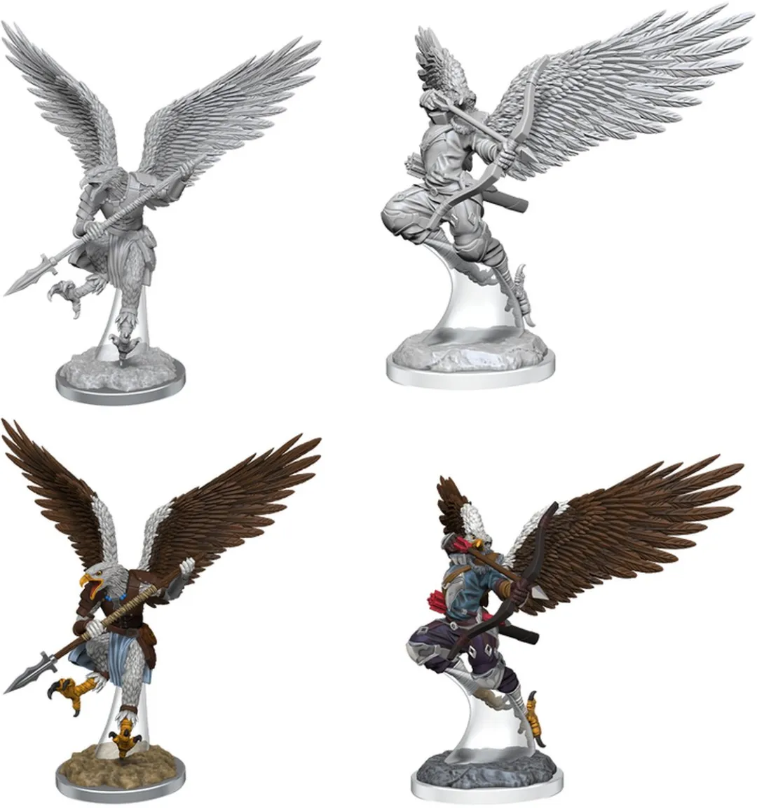 Wizkids D&D Nolzur's Marvelous Miniatures Aarakocra Fighters - Grijs