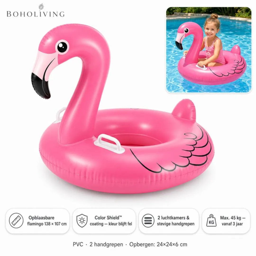 Bestway Opblaasbare Flamingo Ligstoel - Roze 138x107cm - afbeelding 6 van 6
