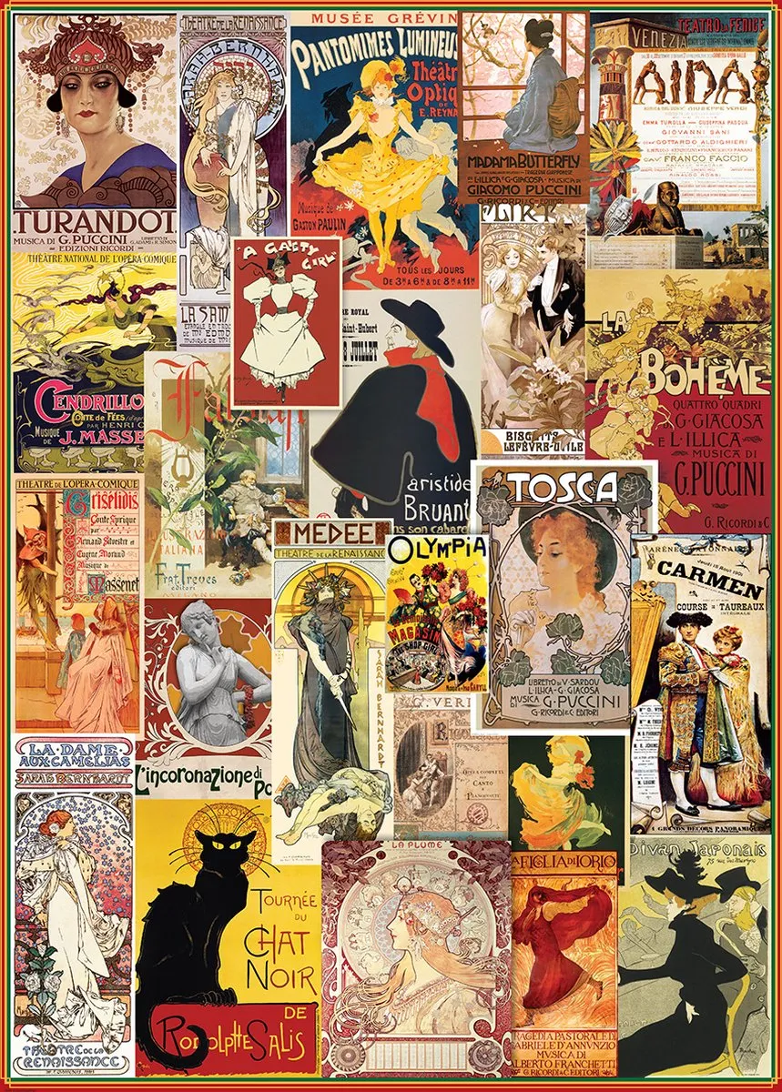 Eurographics Vintage Theater- en Operaposters Legpuzzel 1000 Stuks - MPN eu6000-0935 - Meerkleurig
