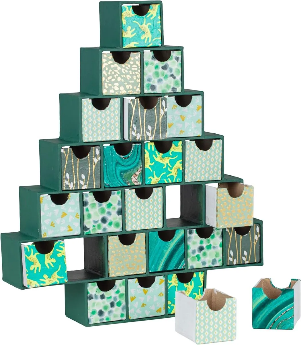Decopatch Ladekast Adventskalender Kerstboom 24 Vakken - Kraft