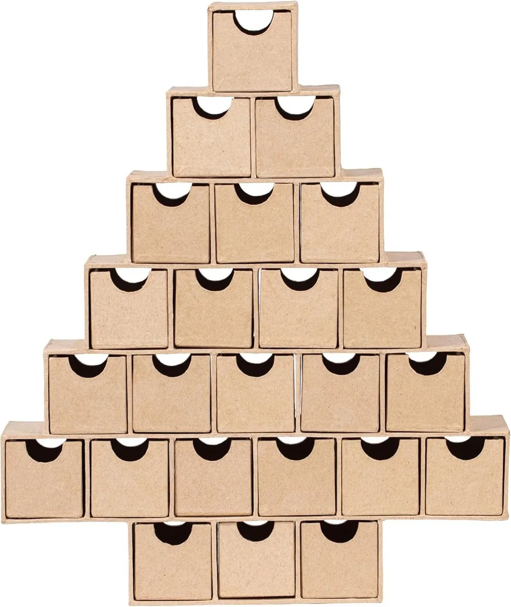 Decopatch Ladekast Adventskalender Kerstboom 24 Vakken