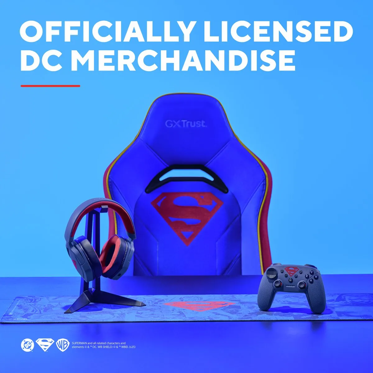 Trust GXT 759SM Superman XXL Gaming Muismat 930x300mm - Superman Blauw - afbeelding 6 van 6