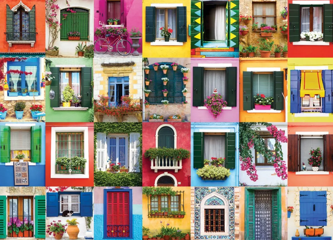 Eurographics Mediterrane Ramen Legpuzzel 1000 Stuks - Meerkleurig