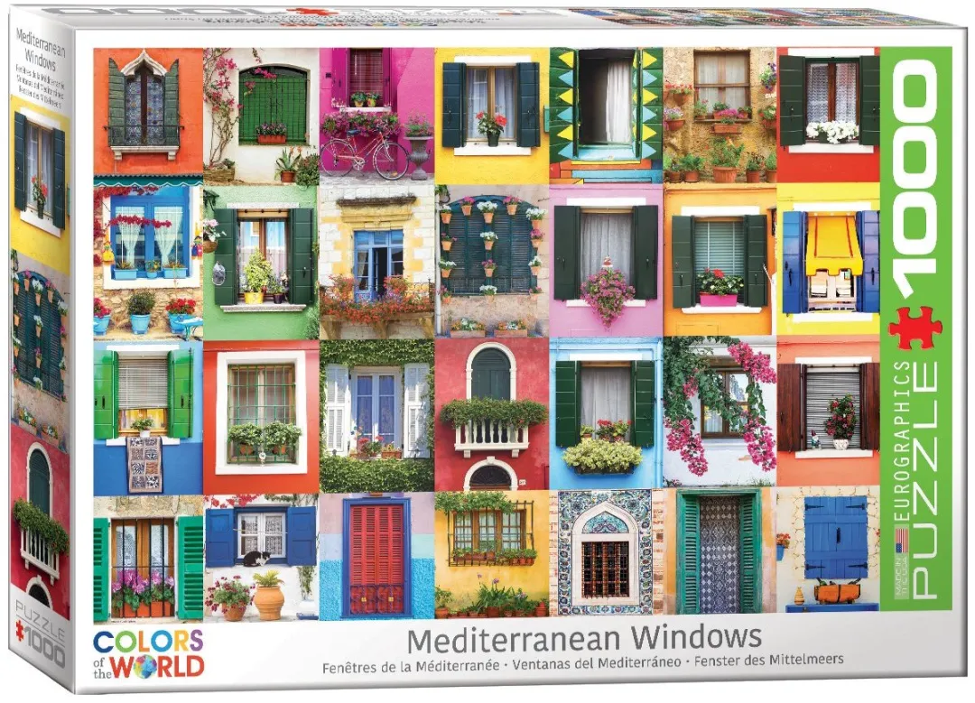 Eurographics Mediterrane Ramen Legpuzzel 1000 Stuks - Meerkleurig