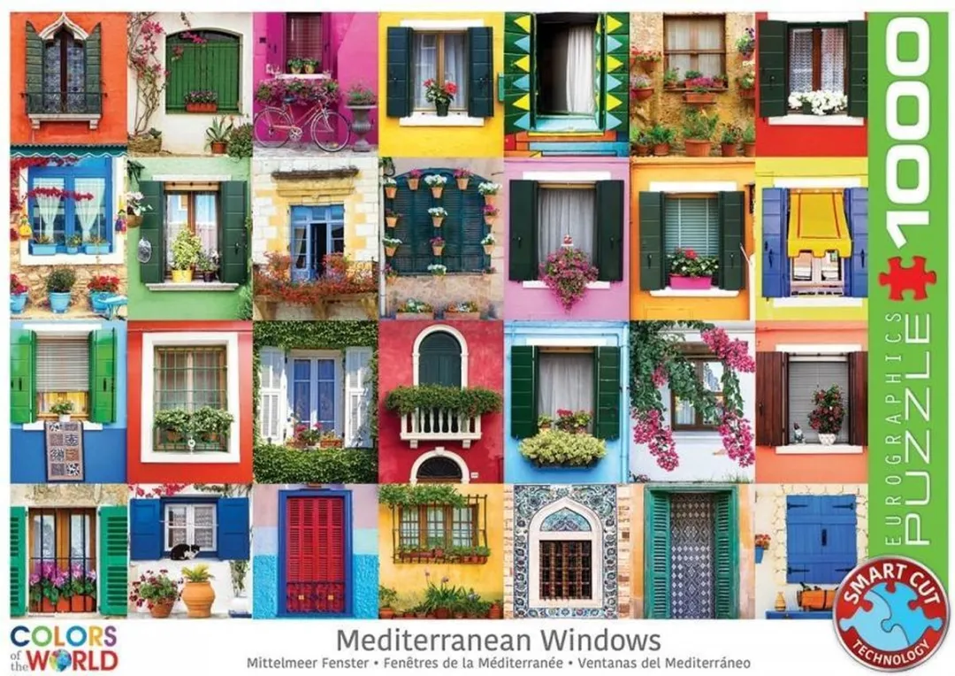 Eurographics Mediterrane Ramen Legpuzzel 1000 Stuks - Meerkleurig