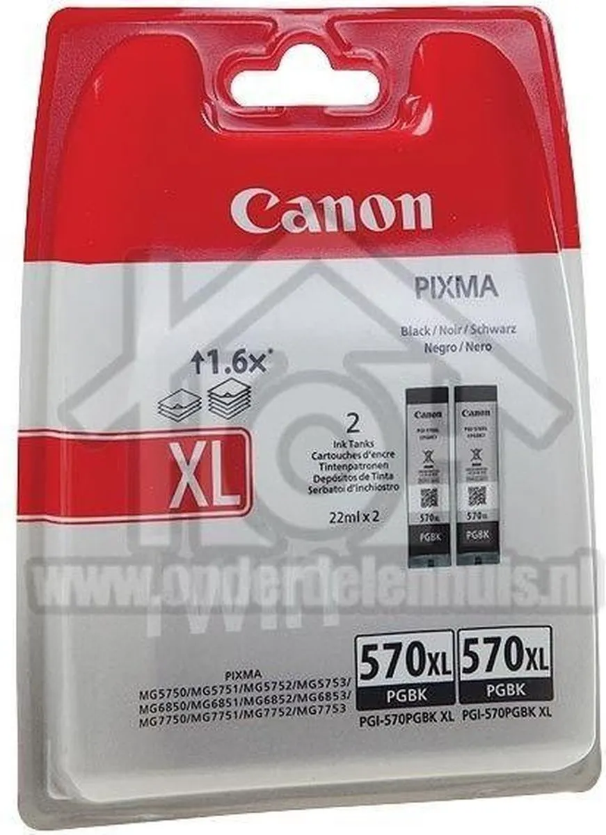 Canon PGI-570 XL Inktcartridge Zwart - 2 Stuks