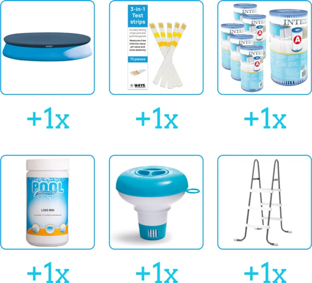Intex Easy Set Zwembad Accessoirepakket 28132GN - 6-delig - Blauw