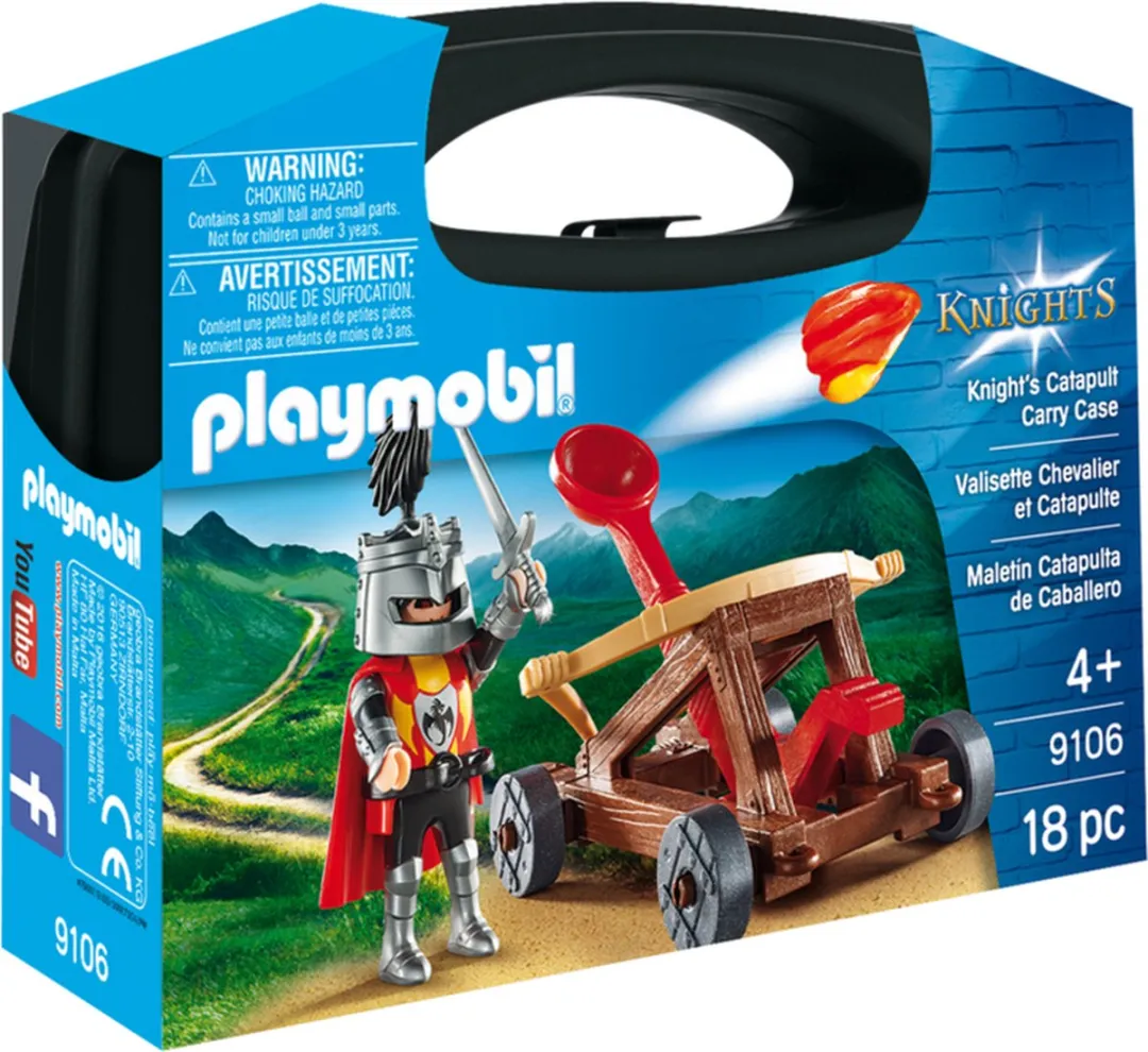 Playmobil Knights Katapult 9106 - Carry Case - Rood/Grijs