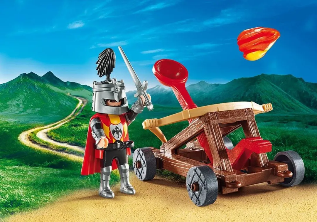 Playmobil Knights Katapult 9106 - Carry Case - Rood/Grijs