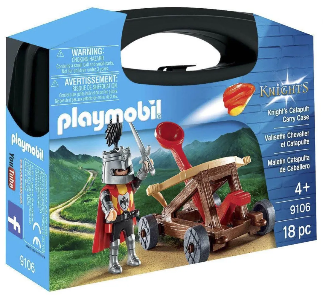 Playmobil Knights Katapult 9106 - Carry Case - Rood/Grijs