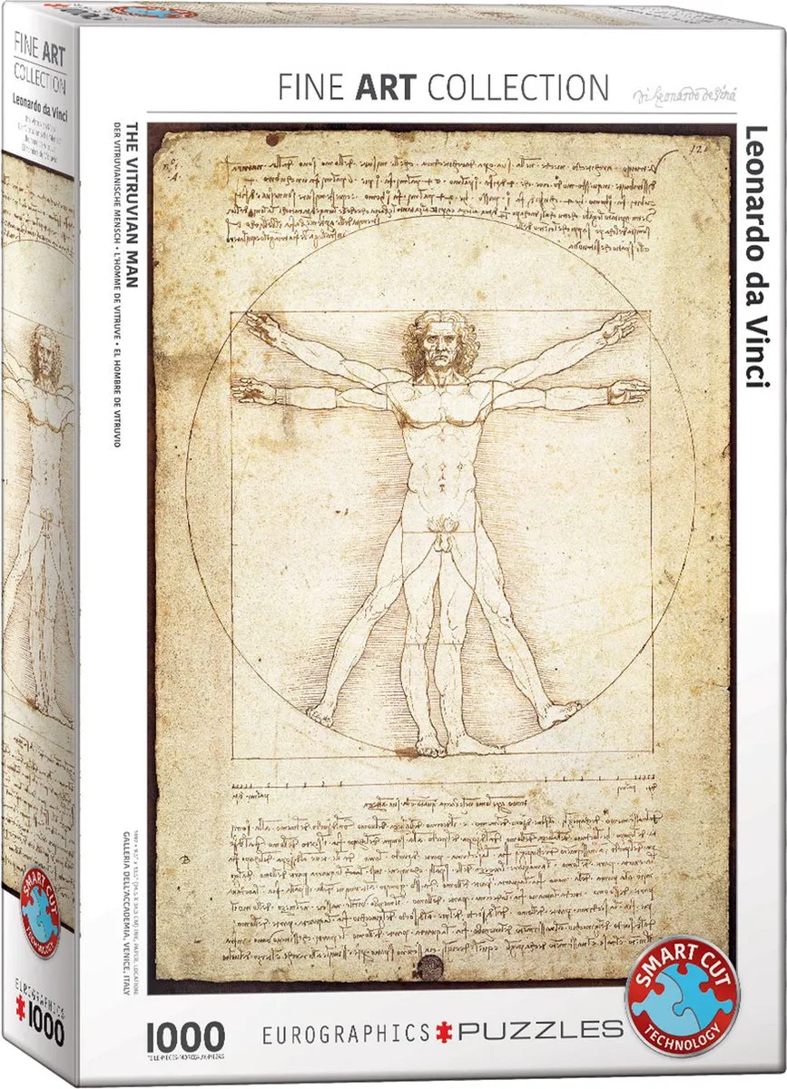 Eurographics Leonardo Da Vinci Verhoudingen Menselijk Lichaam Legpuzzel 1000 Stu
