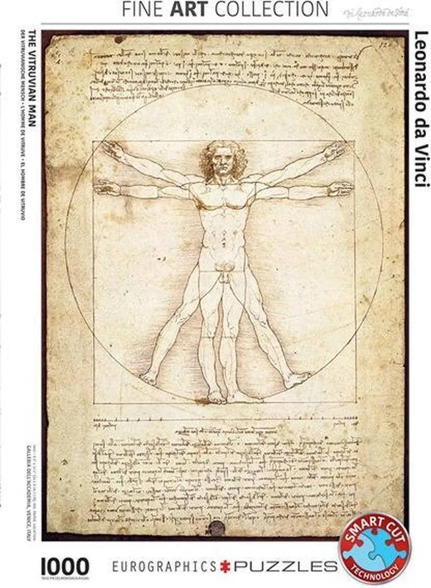 Eurographics Leonardo Da Vinci Verhoudingen Menselijk Lichaam Legpuzzel 1000 Stuks