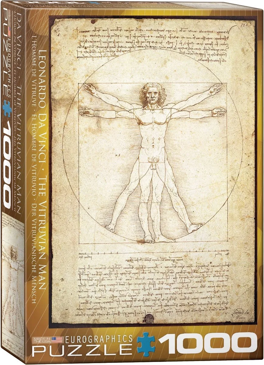 Eurographics Leonardo Da Vinci Verhoudingen Menselijk Lichaam Legpuzzel 1000 Stuks