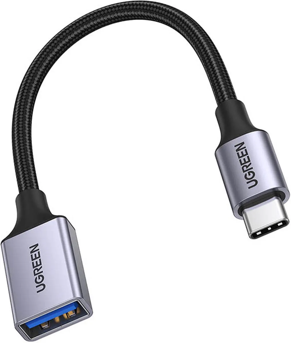 Ugreen OTG-adapterkabel USB-C naar USB-A 5Gb/s 0,15m - Zwart