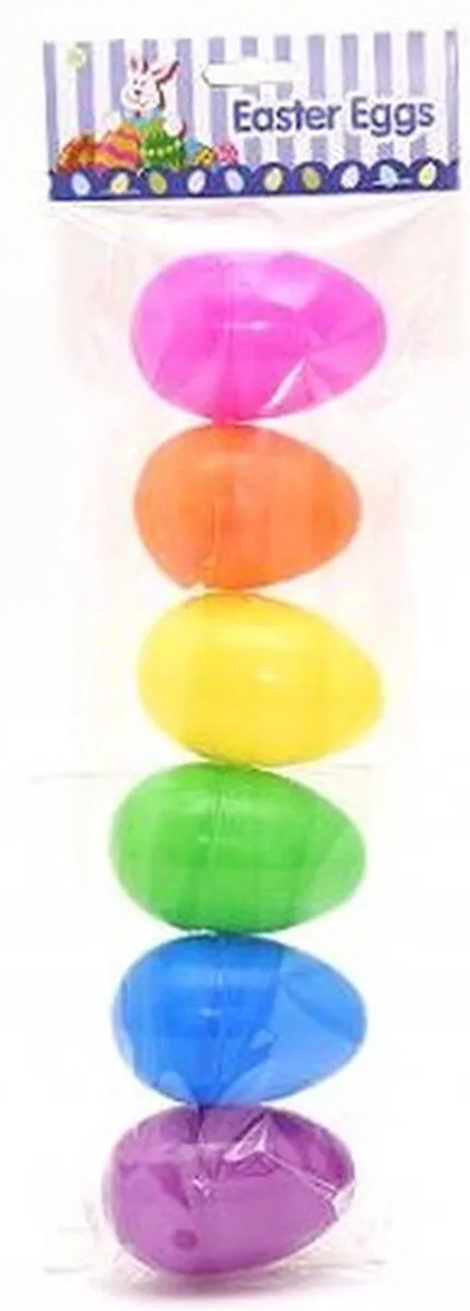 Decoris Pasen Tafeldecorset - Paashaas 19cm + 12x Plastic Eieren 8cm Multi