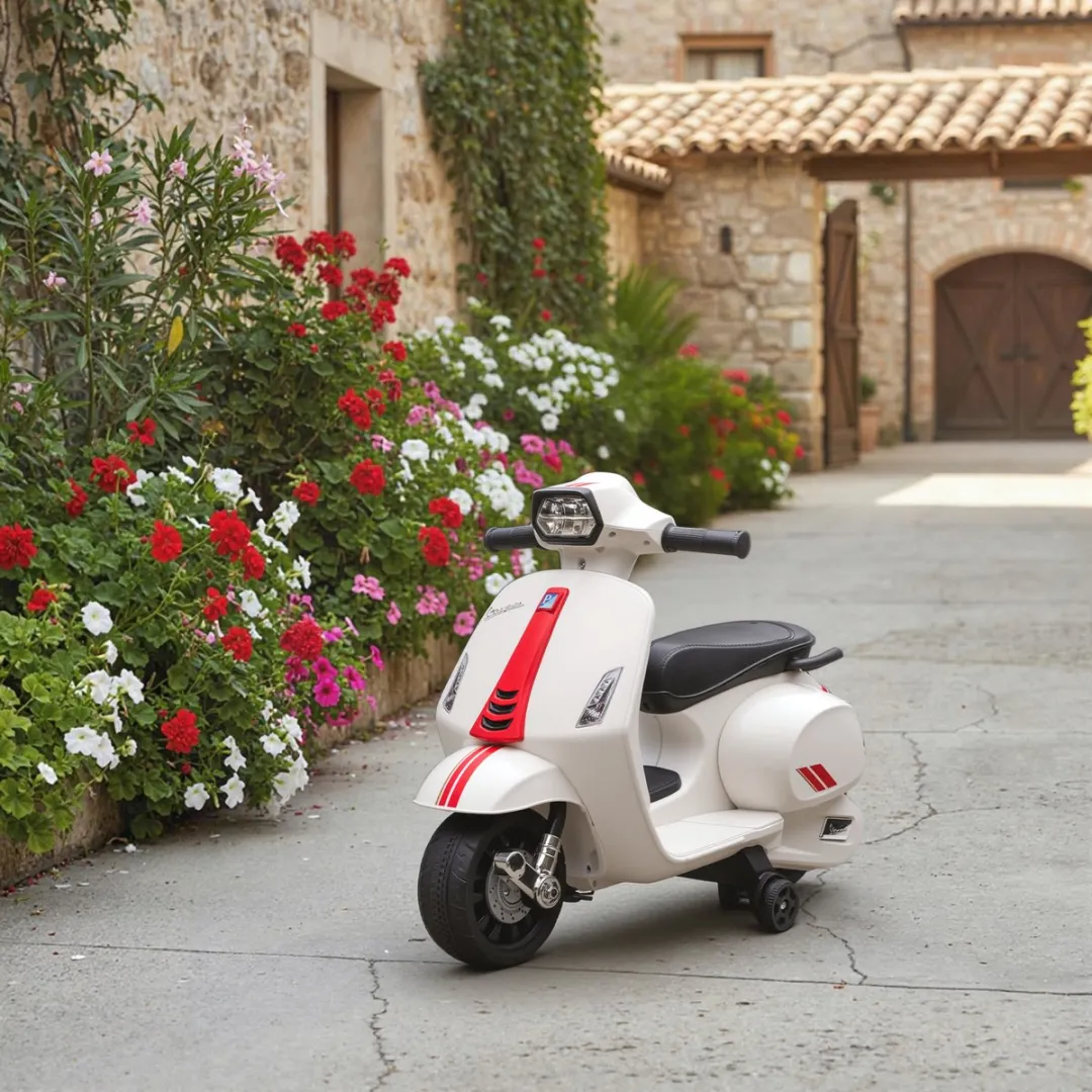 ECTEATOY Elektrische Retro Kinderscooter 6V - Wit
