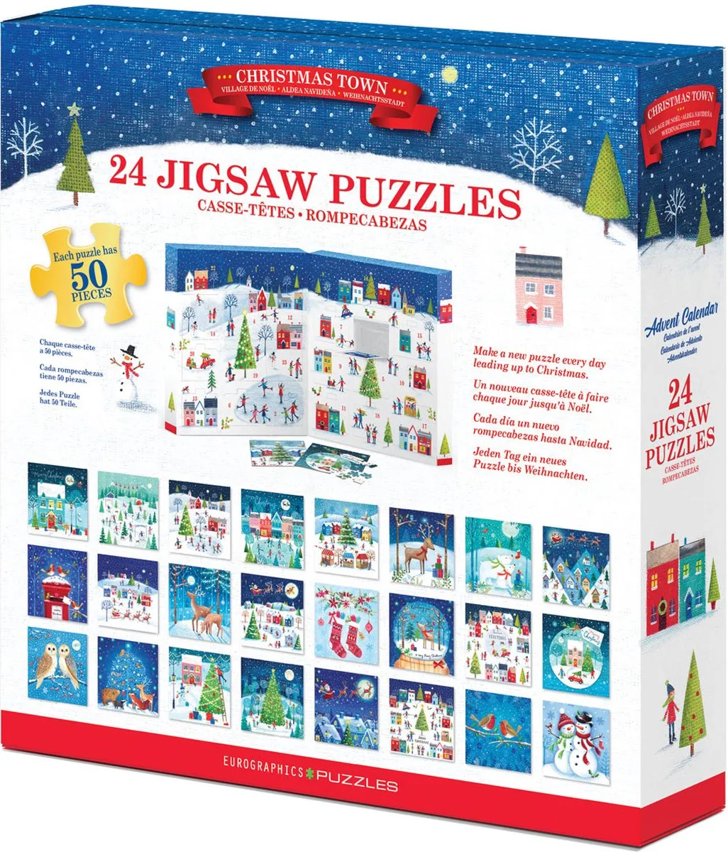 Eurographics Adventskalender Christmas Town 24x50 Stuks - eu9924-5805