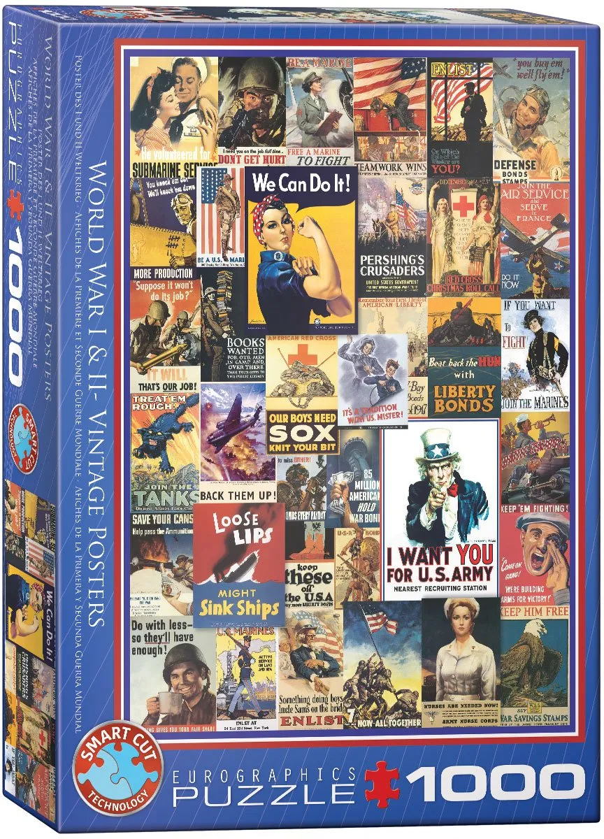 Eurographics Eerste Wereldoorlog Vintage Posters Legpuzzel 1000 Stuks - Meerkleurig