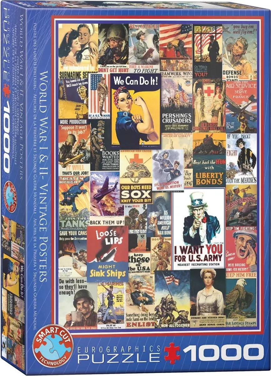 Eurographics Eerste Wereldoorlog Vintage Posters Legpuzzel 1000 Stuks - Meerkleurig