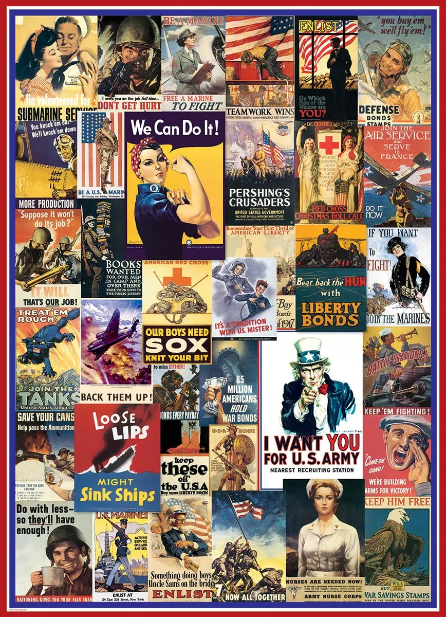 Eurographics Eerste Wereldoorlog Vintage Posters Legpuzzel 1000 Stuks - Meerkleurig