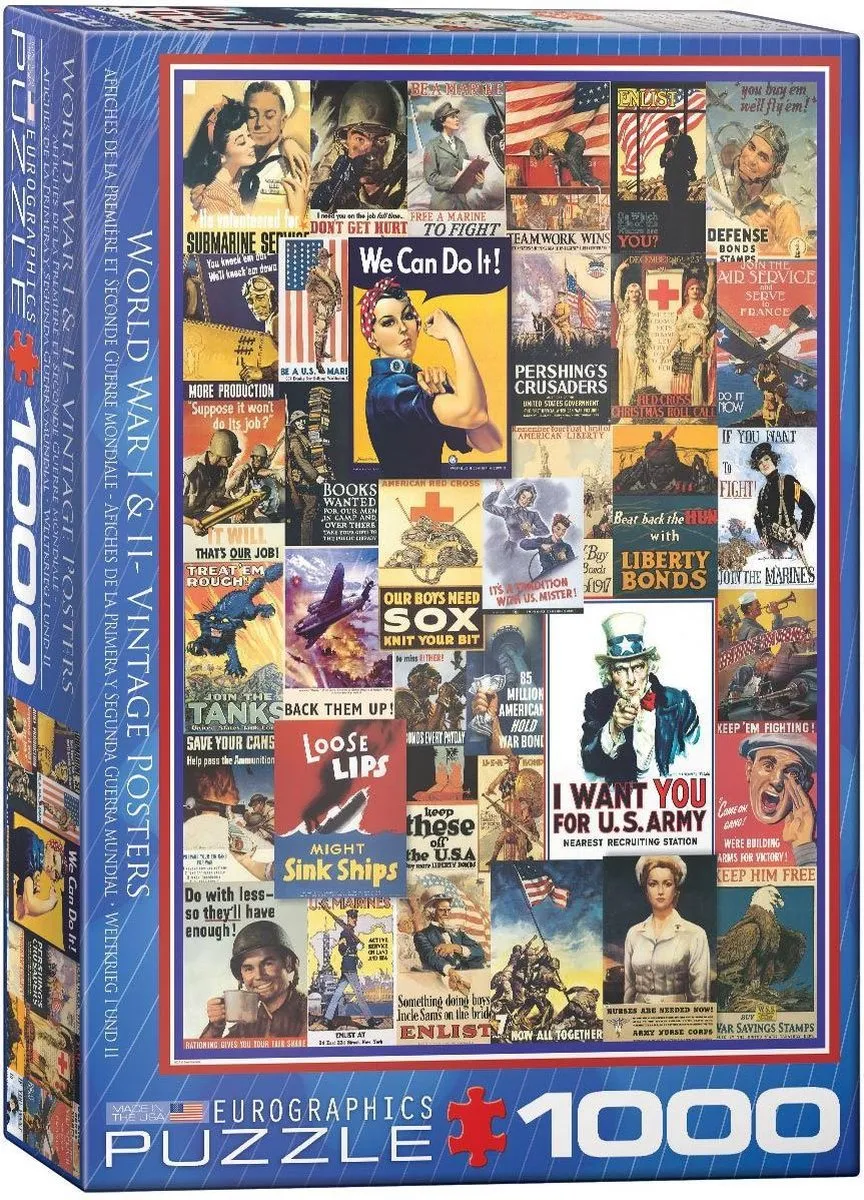 Eurographics Eerste Wereldoorlog Vintage Posters Legpuzzel 1000 Stuks