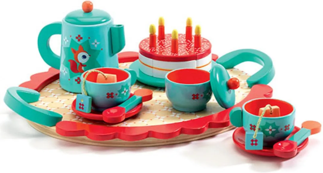 Djeco Fox Tea Party Serviesje - Kleurrijk
