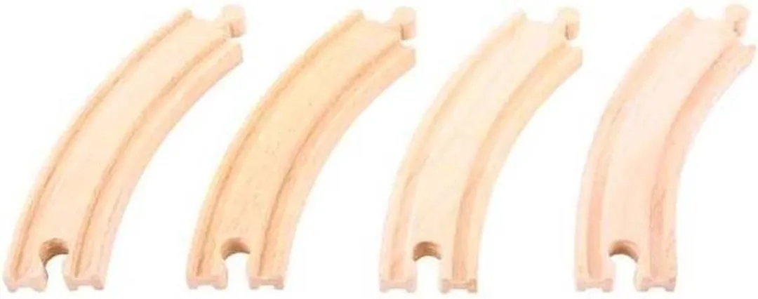 BIGJIGS Houten Rails Lange Bochten 4-delig - Multi - afbeelding 6 van 6