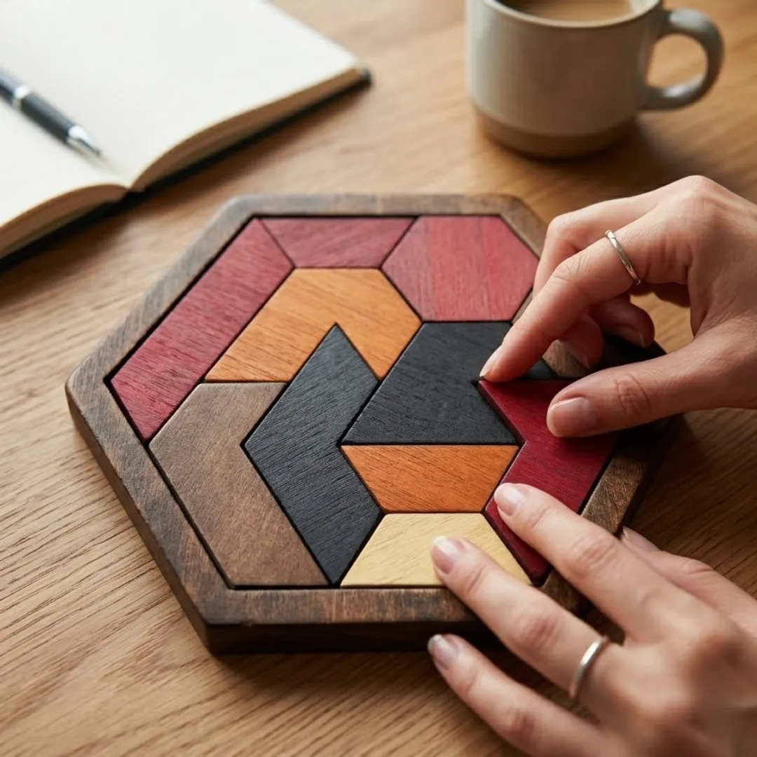 NUVEX Houten Breinbreker Puzzel - 6-hoek Geometrisch - 14+