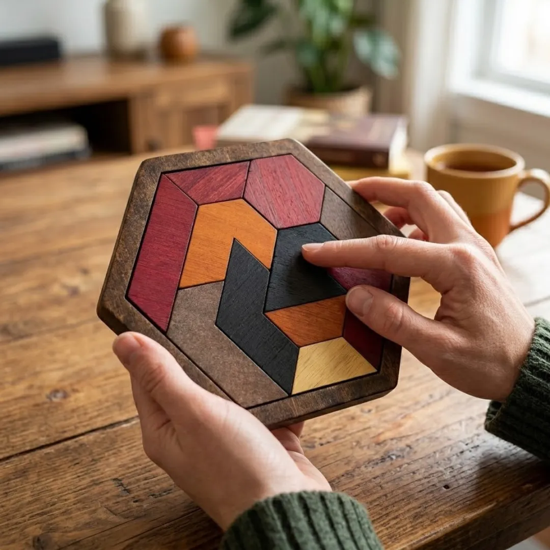 NUVEX Houten Breinbreker Puzzel - 6-hoek Geometrisch - 14+
