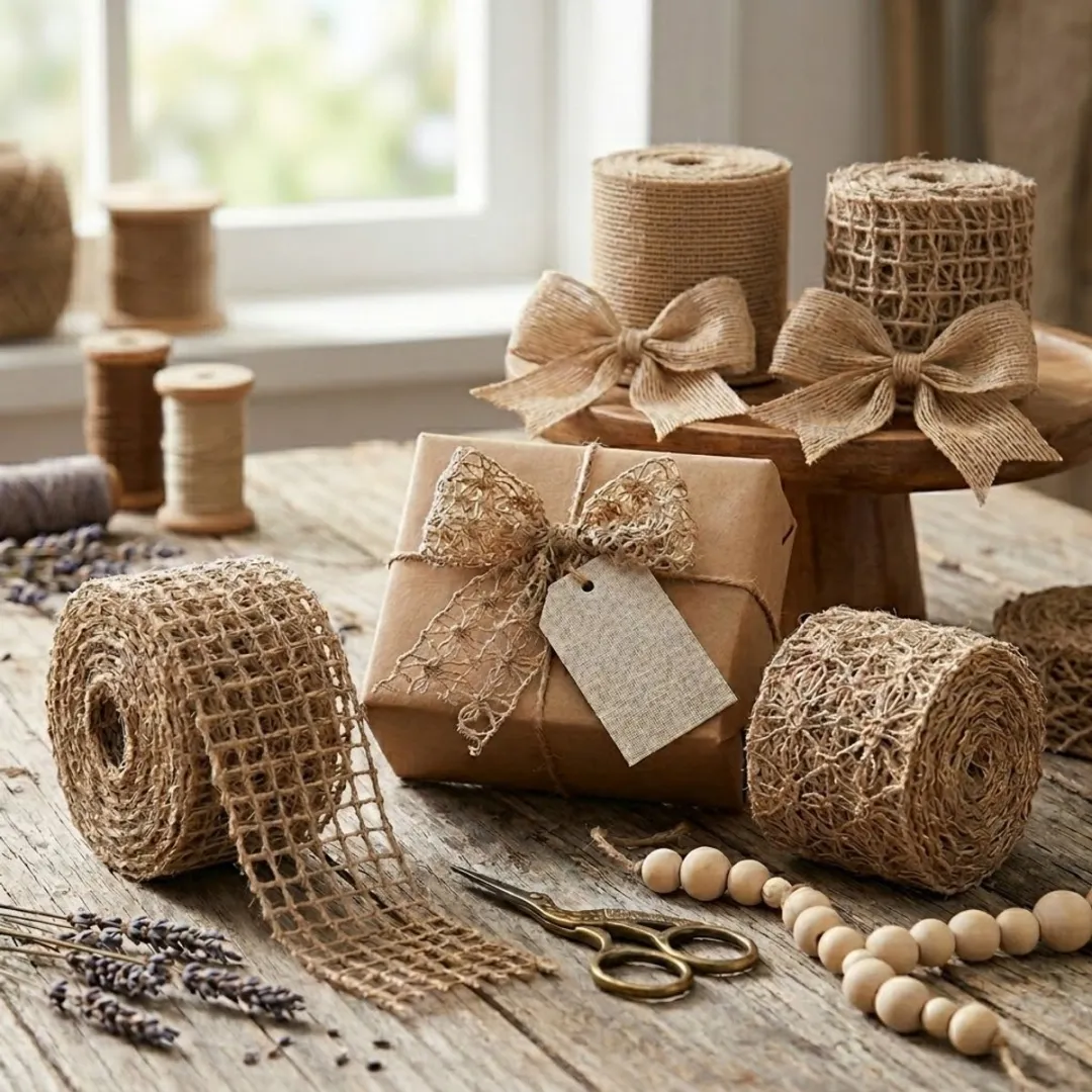 NuveX Jute Linten Set 4x1m - 5cm Beige