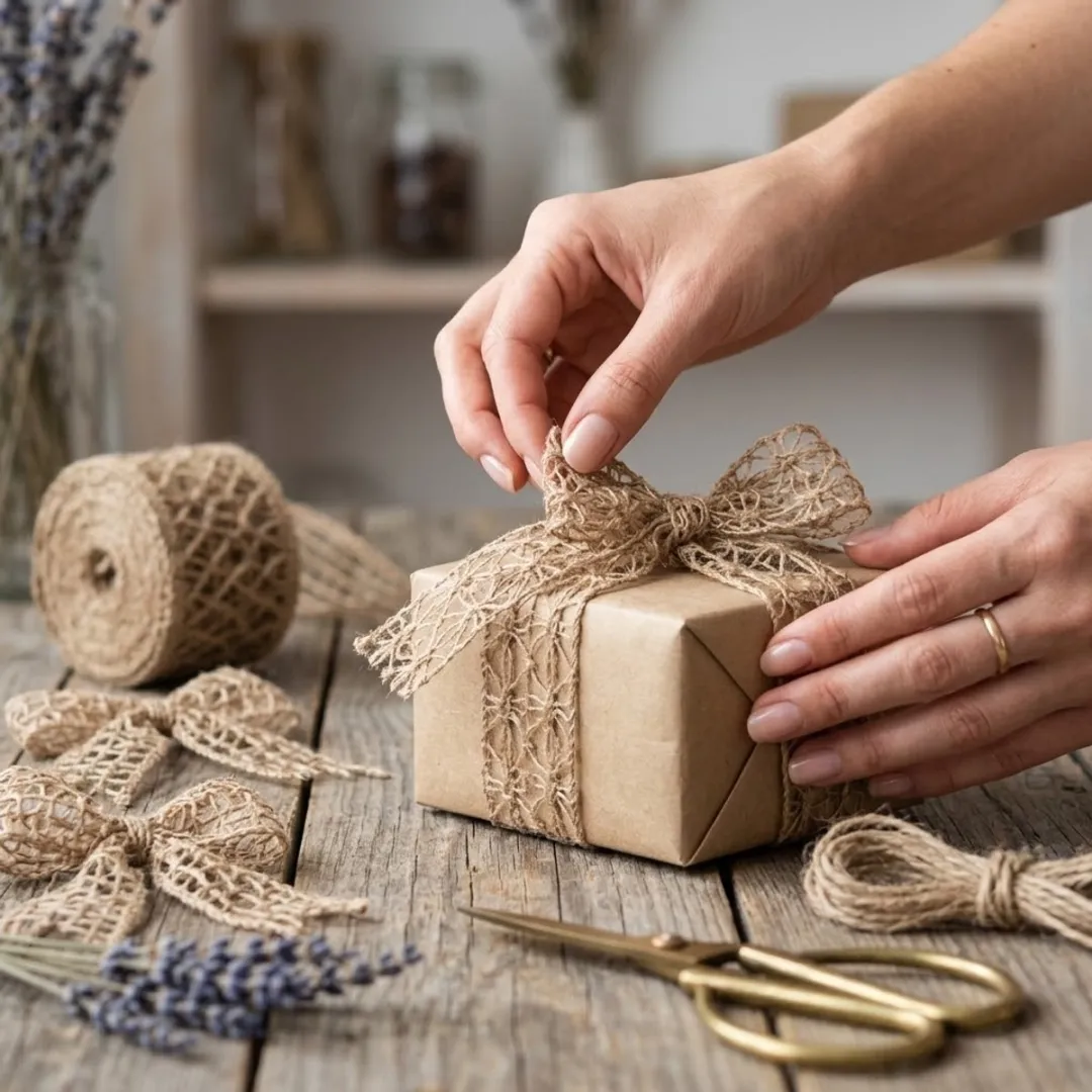 NuveX Jute Linten Set 4x1m - 5cm Beige