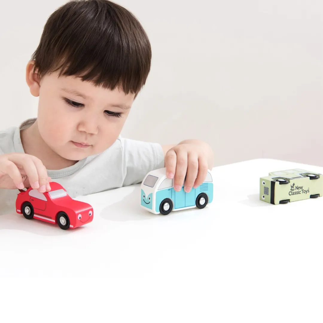 New Classic Toys Houten Mini Voertuigen Set 11932 - 3 Auto's