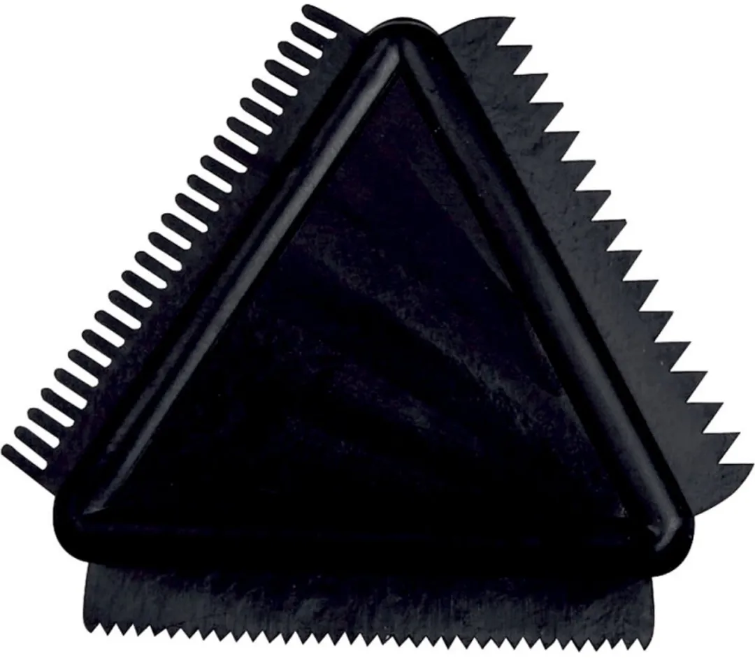Creativ Company Rubber Textuur Kam 9cm - Zwart