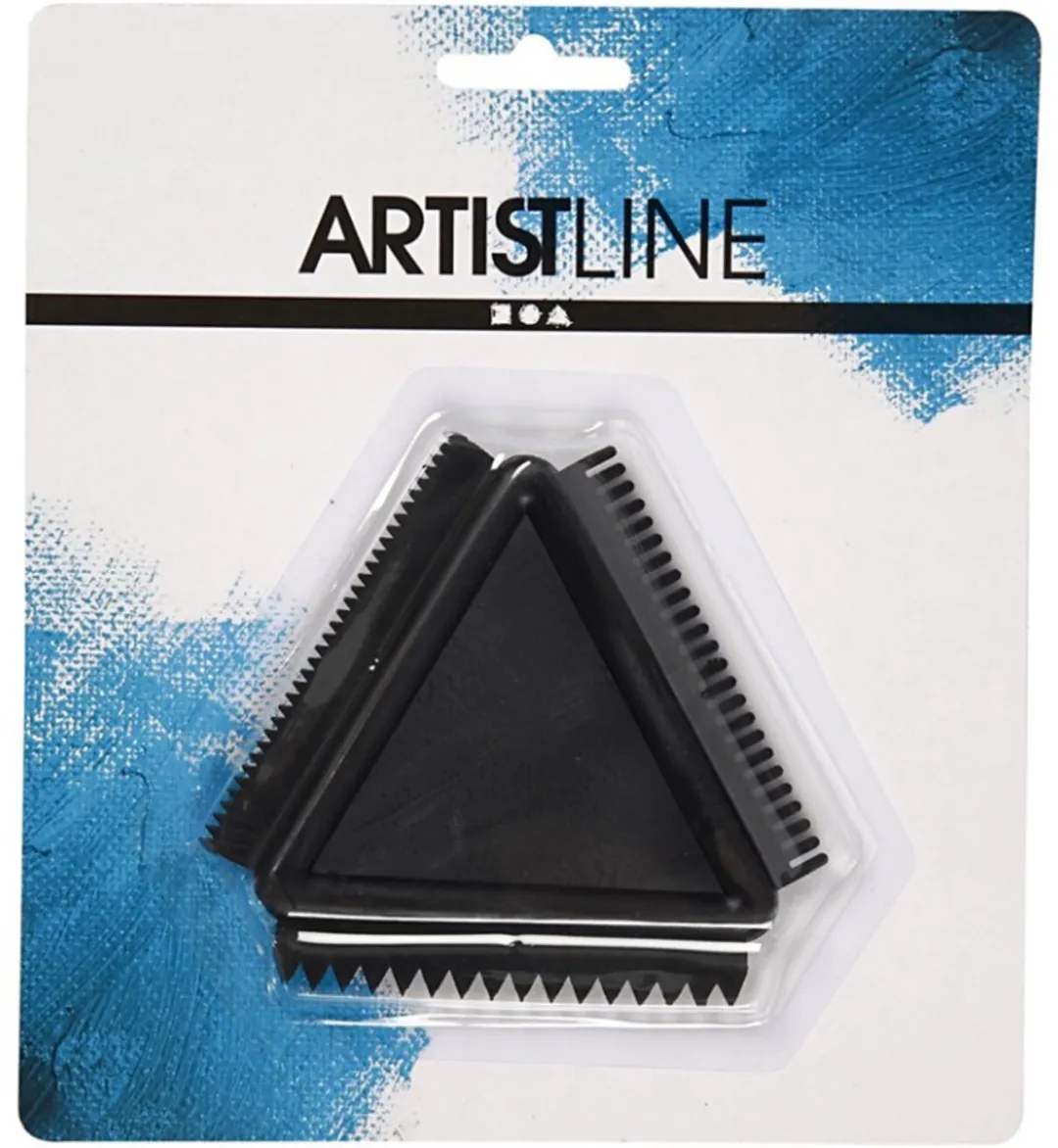 Creativ Company Rubber Textuur Kam 9cm - Zwart