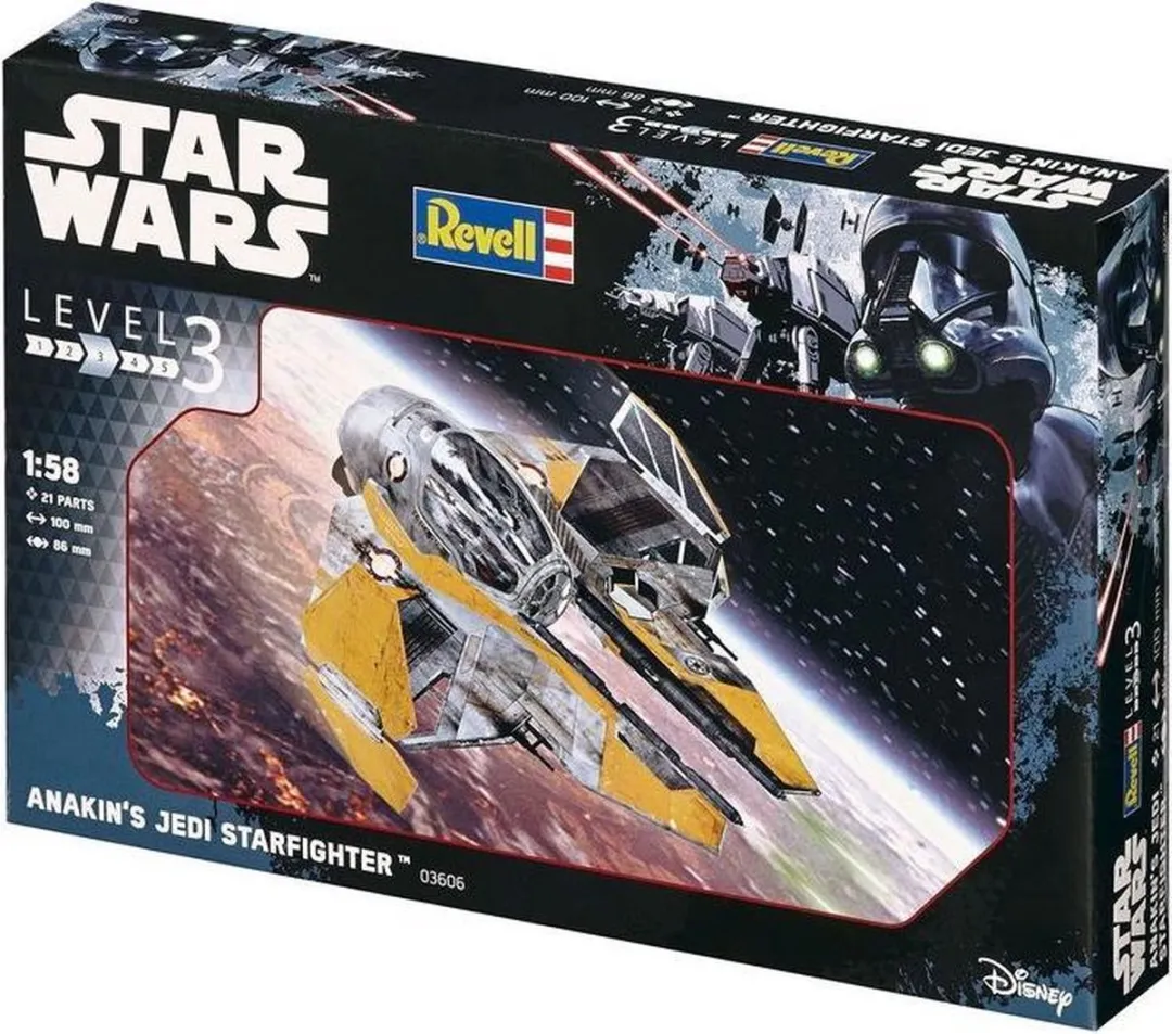 Revell Anakin's Jedi Starfighter 1:58 Montagekit - 21 Onderdelen - Zilver/Geel
