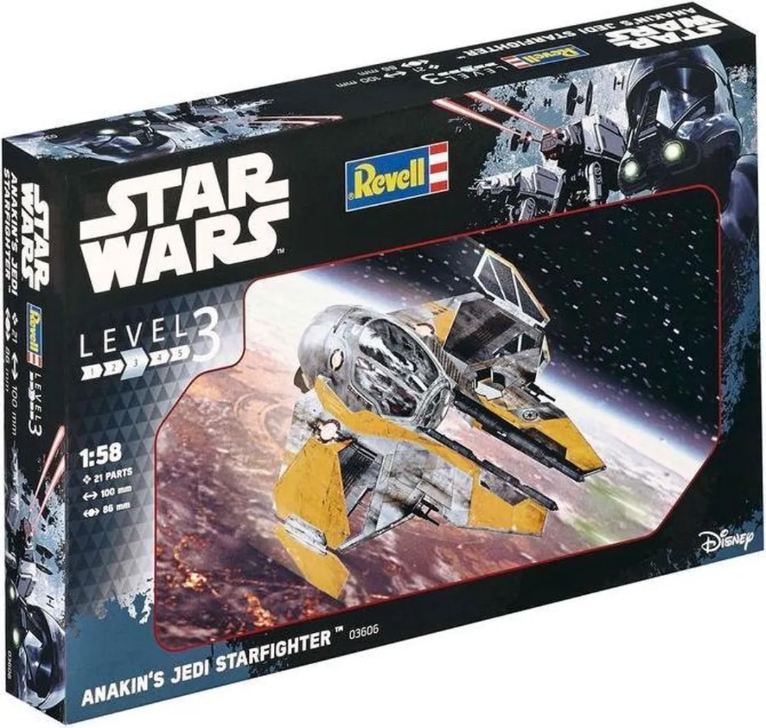 Revell Anakin's Jedi Starfighter 1:58 Montagekit - 21 Onderdelen - Zilver/Geel