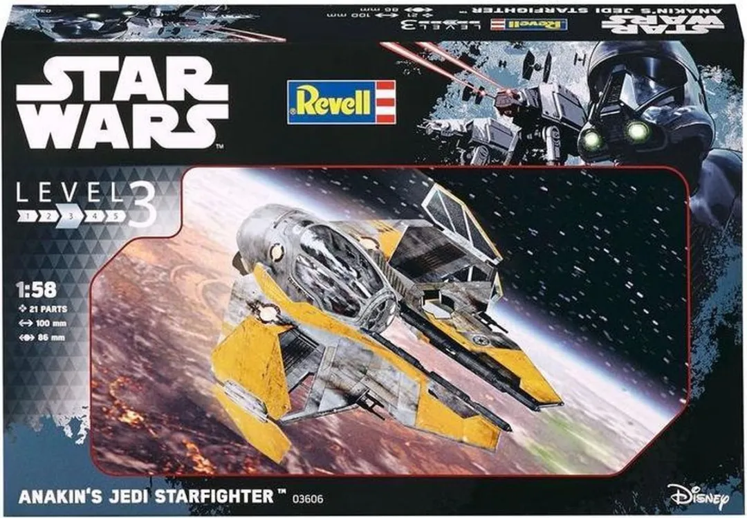 Revell Anakin's Jedi Starfighter 1:58 Montagekit - 21 Onderdelen - Zilver/Geel