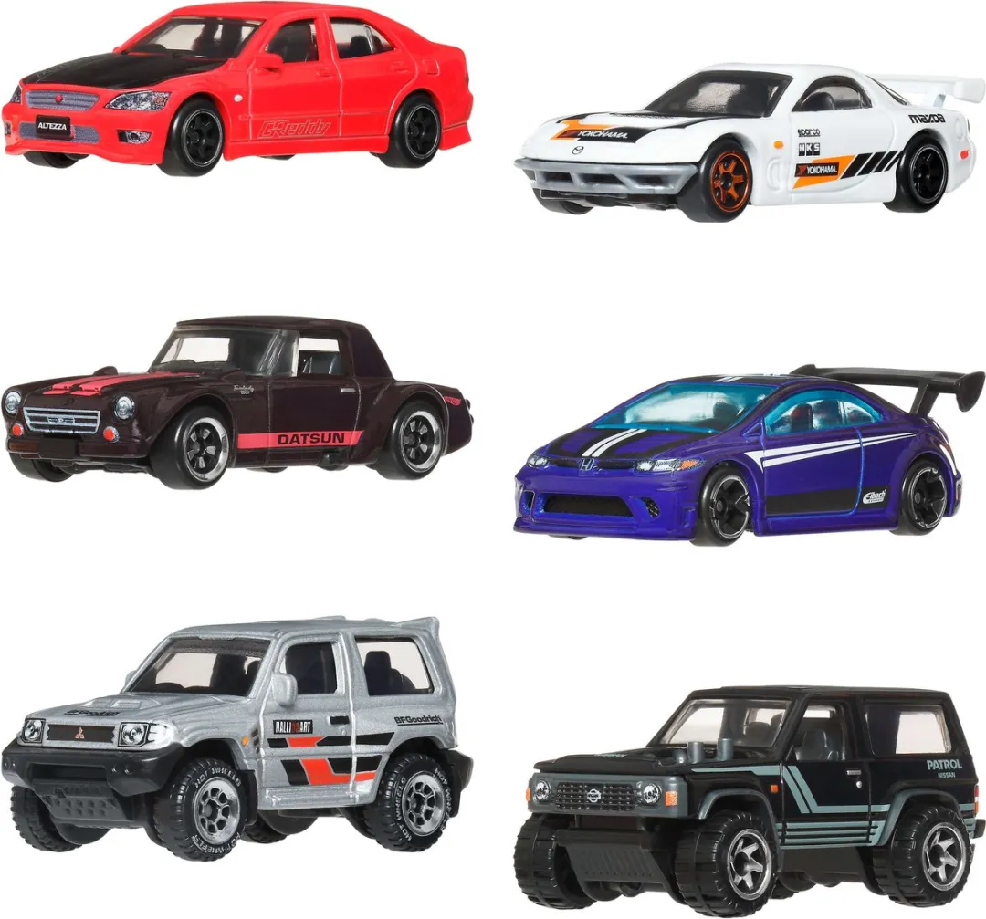 Hot Wheels Silver Series JLB23 Set - 6 Japanse Voertuigen Multi