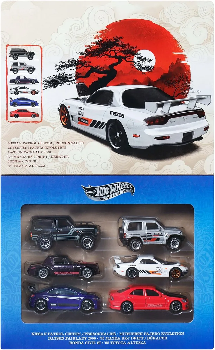 Hot Wheels Silver Series JLB23 Set - 6 Japanse Voertuigen Multi