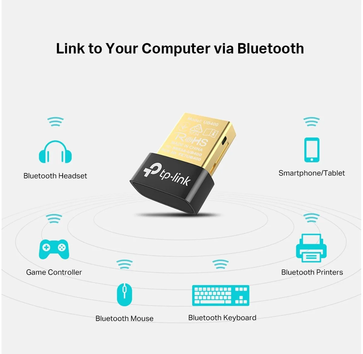 TP-Link UB400 Bluetooth 4.0 Adapter - Zwart