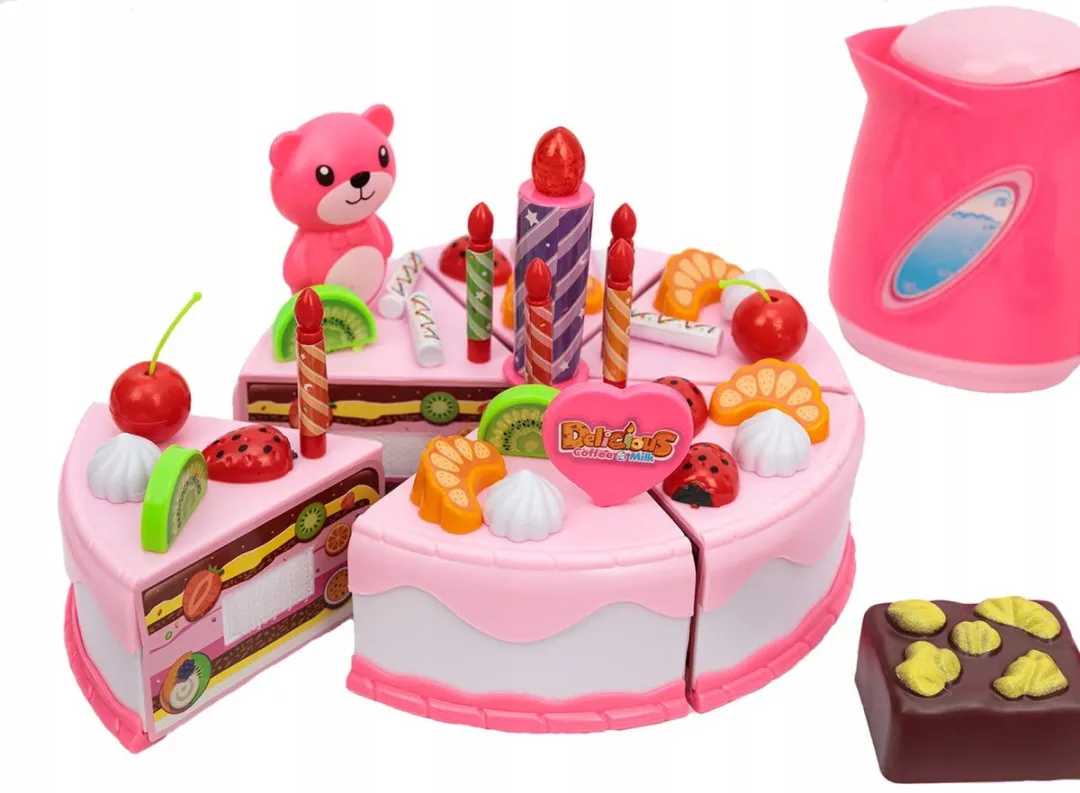 ECOTOYS Delicious Fruit Cake Verjaardagsset 80-delig - Multikleur