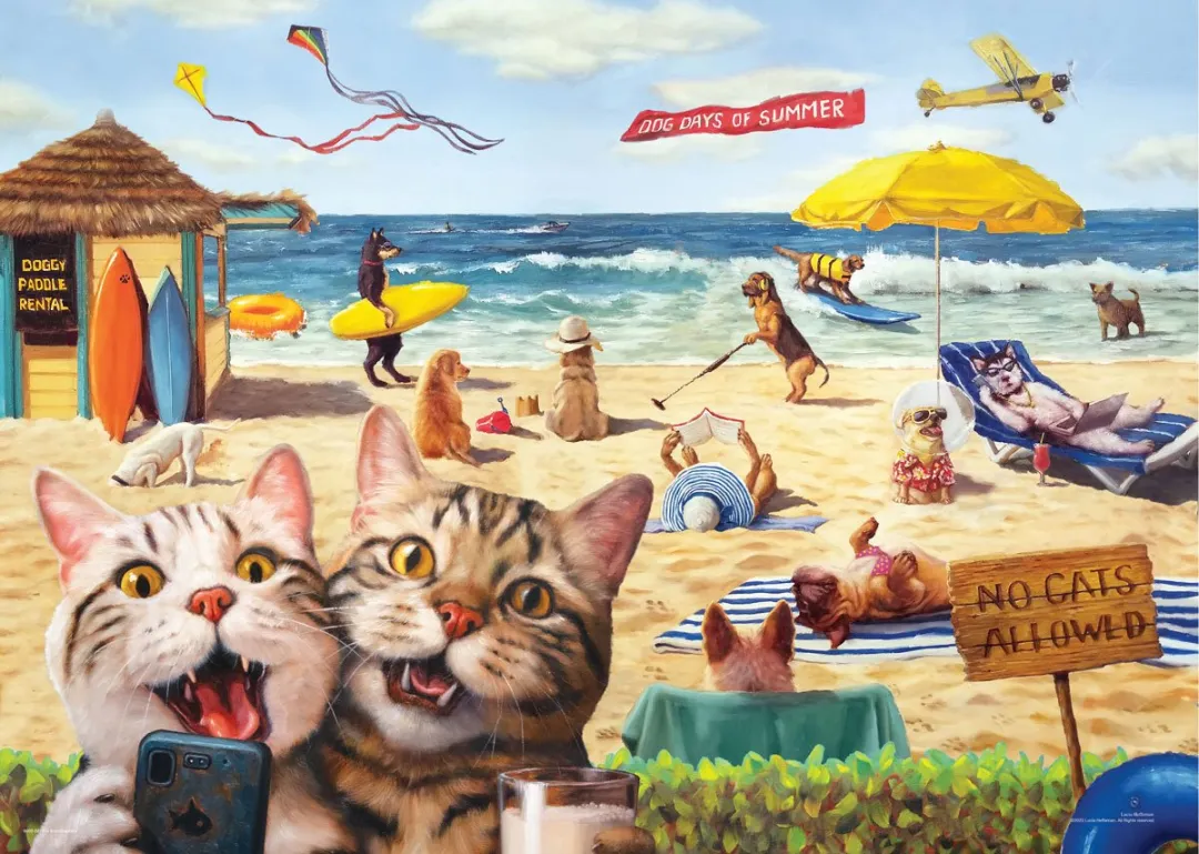 Eurographics Lucia Heffernan Geen Katten Toegestaan Puzzel 500 Stuks - 68x48cm - Meerkleurig