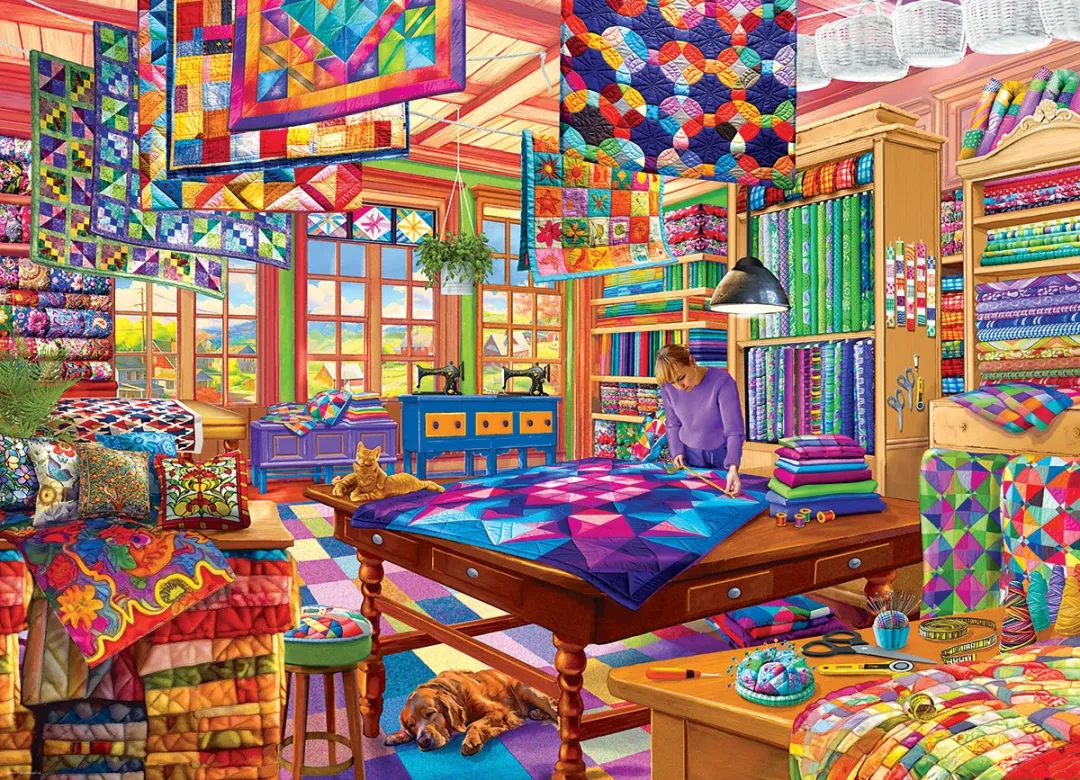 Eurographics The Quilt Workshop Bigelow Illustrations Legpuzzel 1000 Stuks - 68x48cm